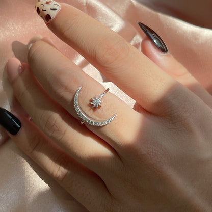 [RAFFINE]Eternity Moon & Star Ring