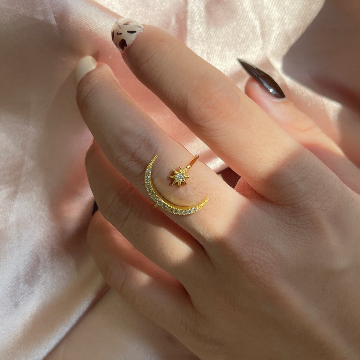 [RAFFINE]Eternity Moon & Star Ring