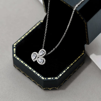 [RAFFINE]Elegant Flower Shape Pear Cut Necklace