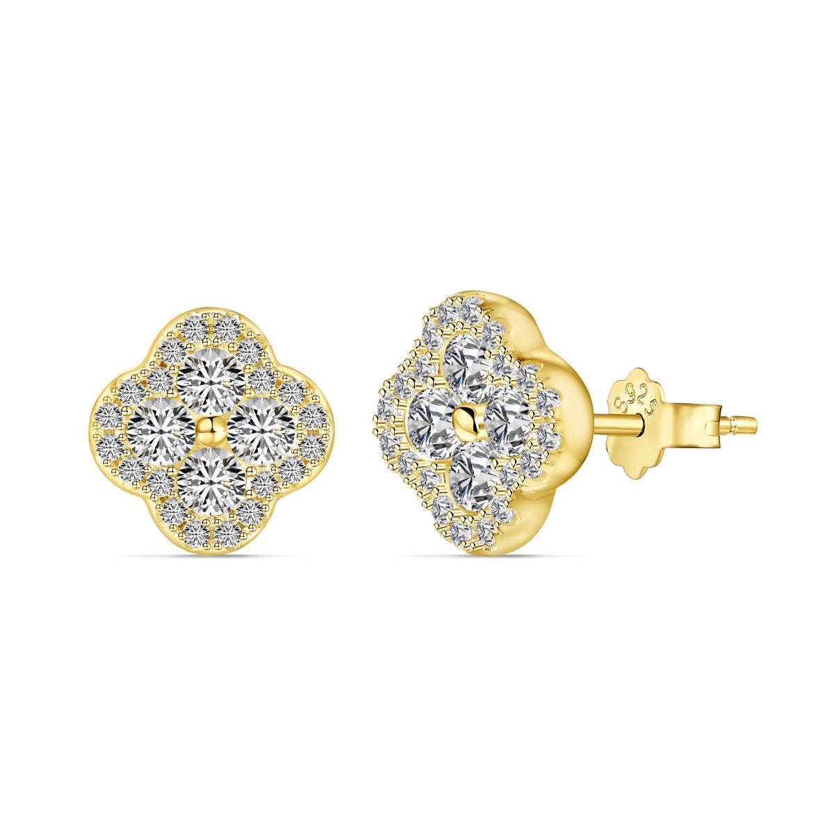 [RAFFINE]Four-Leaf Clover Flower Shaped Earrings