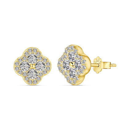 [RAFFINE]Four-Leaf Clover Flower Shaped Earrings