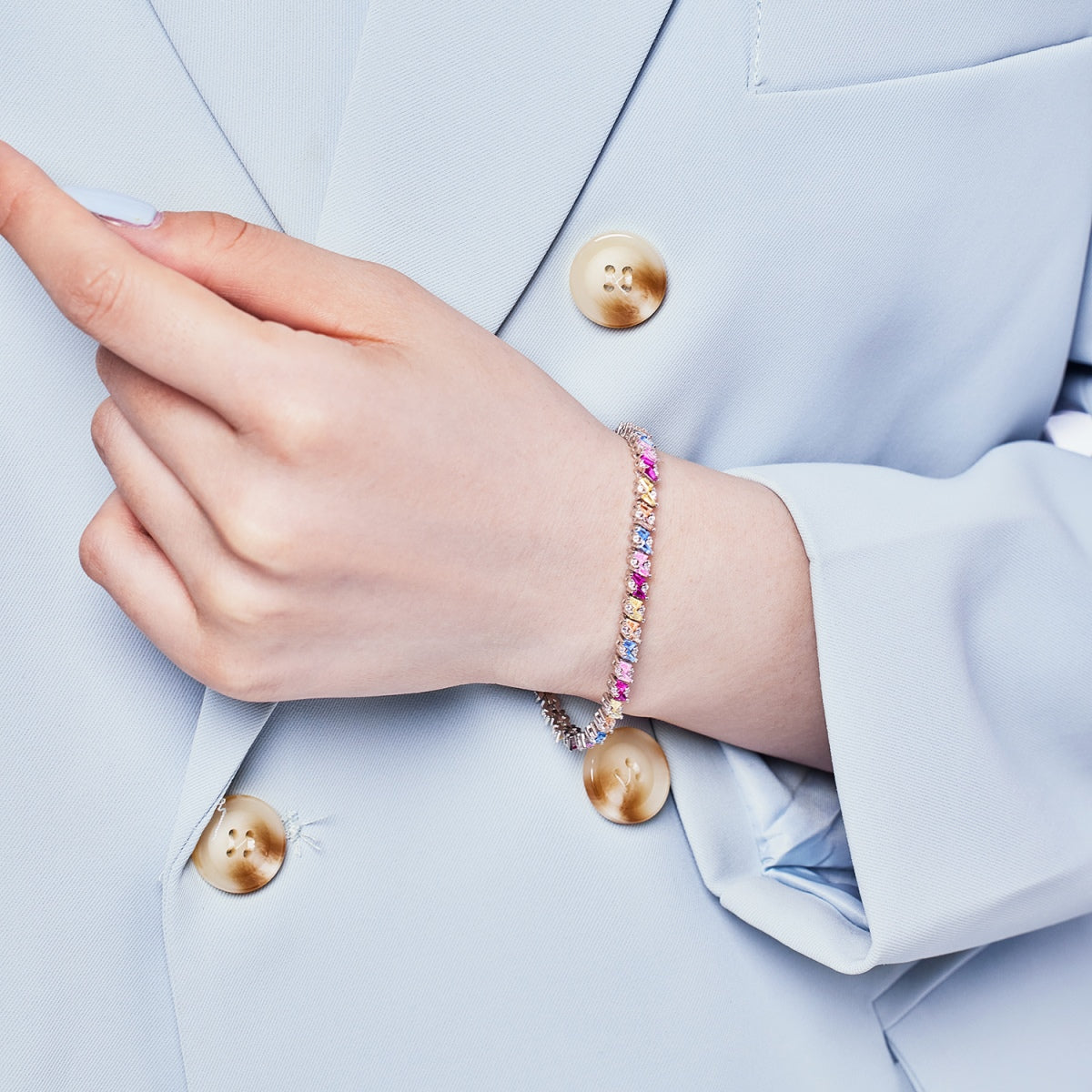 [RAFFINE]Ornate Sparkling Multi Cut Party Bracelet