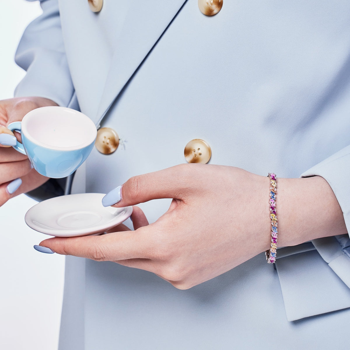 [RAFFINE]Ornate Sparkling Multi Cut Party Bracelet