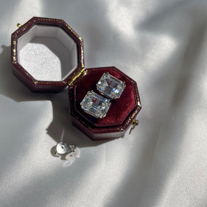 [RAFFINE]Dazzling Square Shape Earrings