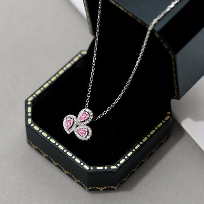 [RAFFINE]Elegant Flower Shape Pear Cut Necklace
