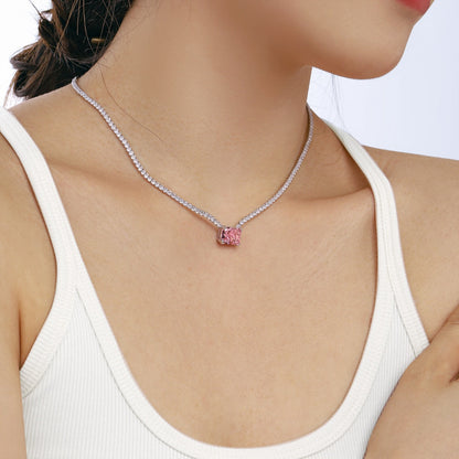 [RAFFINE]4.0 Carat Elegant Radiant Cut Necklace