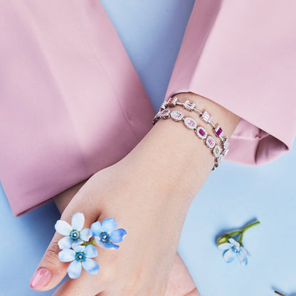 [RAFFINE]Dainty Charming Emerald Cut Daily Bracelet