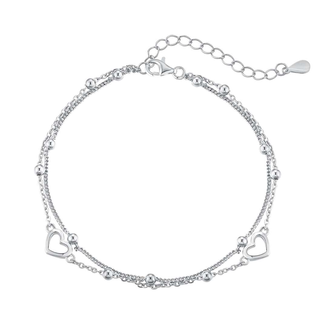 [RAFFINE]Dainty Double Layer Love Heart Bracelet