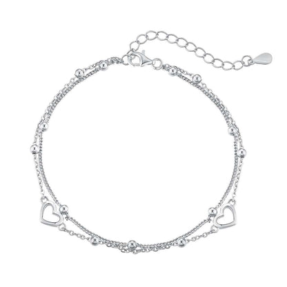 [RAFFINE]Dainty Double Layer Love Heart Bracelet