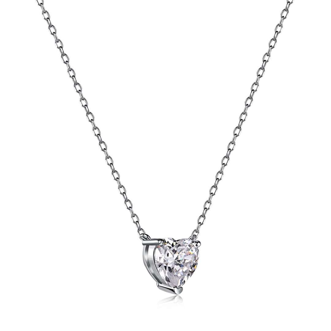 [RAFFINE]Heart Shape Main Stone Pendant Collarbone Necklace