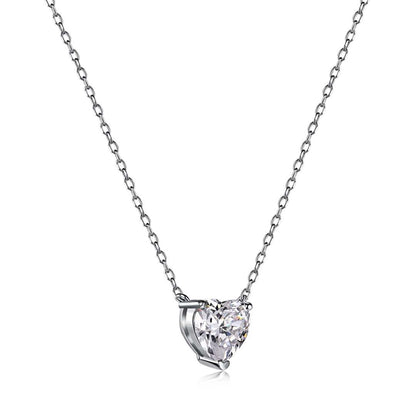 [RAFFINE]Heart Shape Main Stone Pendant Collarbone Necklace