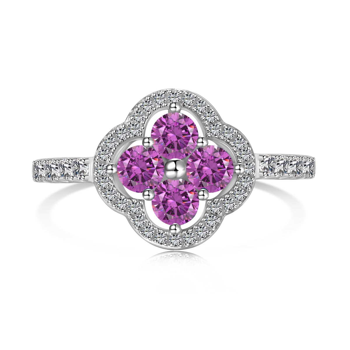 [RAFFINE]Four Leaf Clover Flower Design Ring