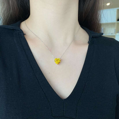 [RAFFINE]6.0 carat Radiant Heart Shape Necklace
