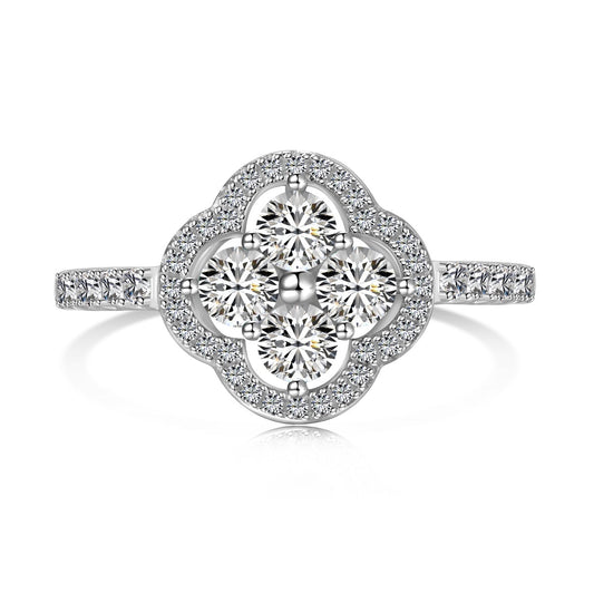 [RAFFINE]Four Leaf Clover Flower Design Ring