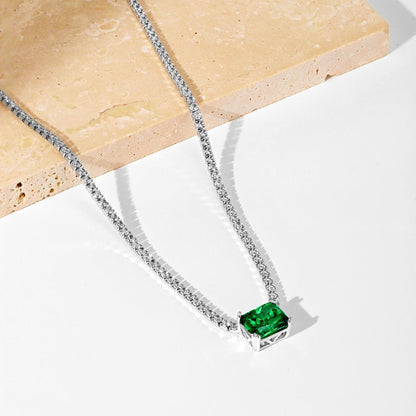 [RAFFINE]4.0 Carat Elegant Radiant Cut Necklace