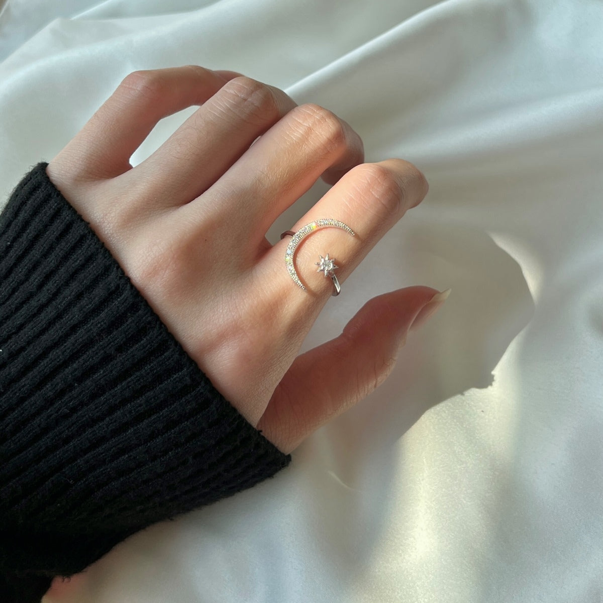 [RAFFINE]Eternity Moon & Star Ring