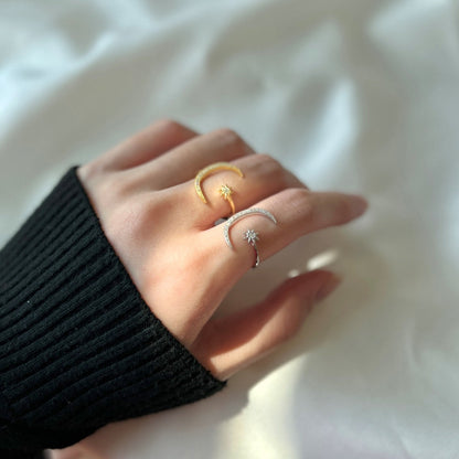 [RAFFINE]Eternity Moon & Star Ring