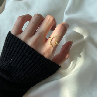 [RAFFINE]Eternity Moon & Star Ring