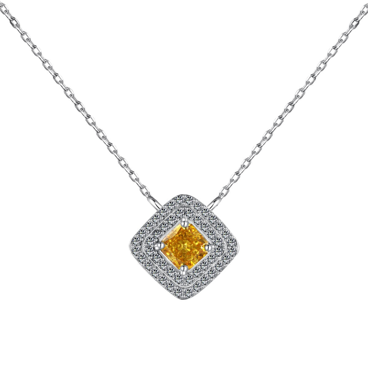 [RAFFINE]Sparkling Asscher Cut Necklace