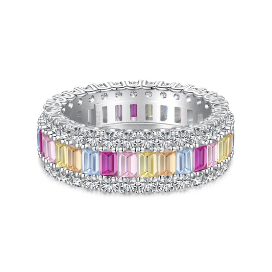 [RAFFINE]Dainty Colorful Radiant Cut Daily Ring