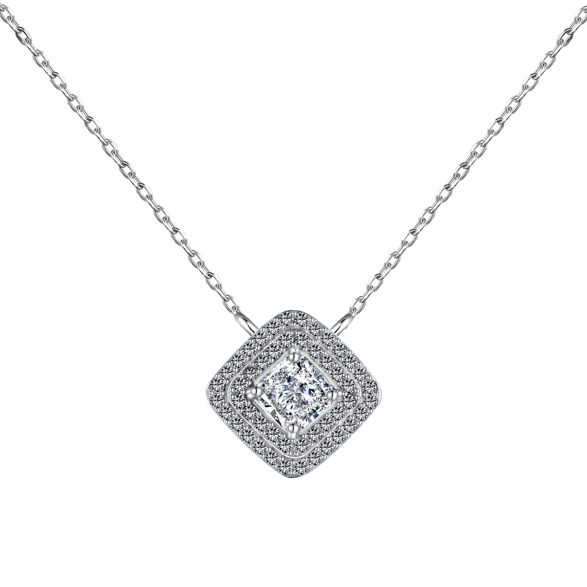 [RAFFINE]Sparkling Asscher Cut Necklace