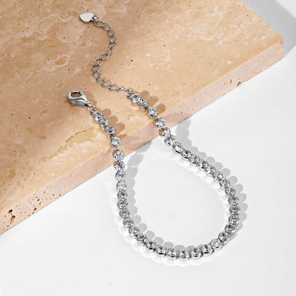 [RAFFINE]Ornate  Sparkling Round Cut Daily Bracelet