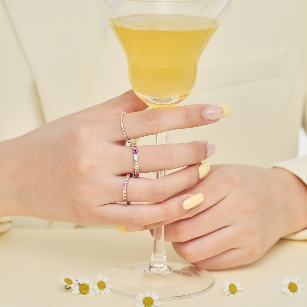 [RAFFINE]Elegant Vivid Round Cut Daily Ring