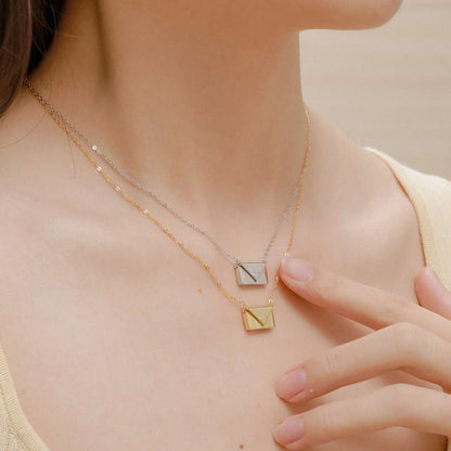 [RAFFINE]Envelope Heart Shape Mother's Day Necklace
