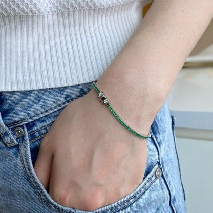 [RAFFINE]Dazzling Colorful Round Cut Daily Bracelet
