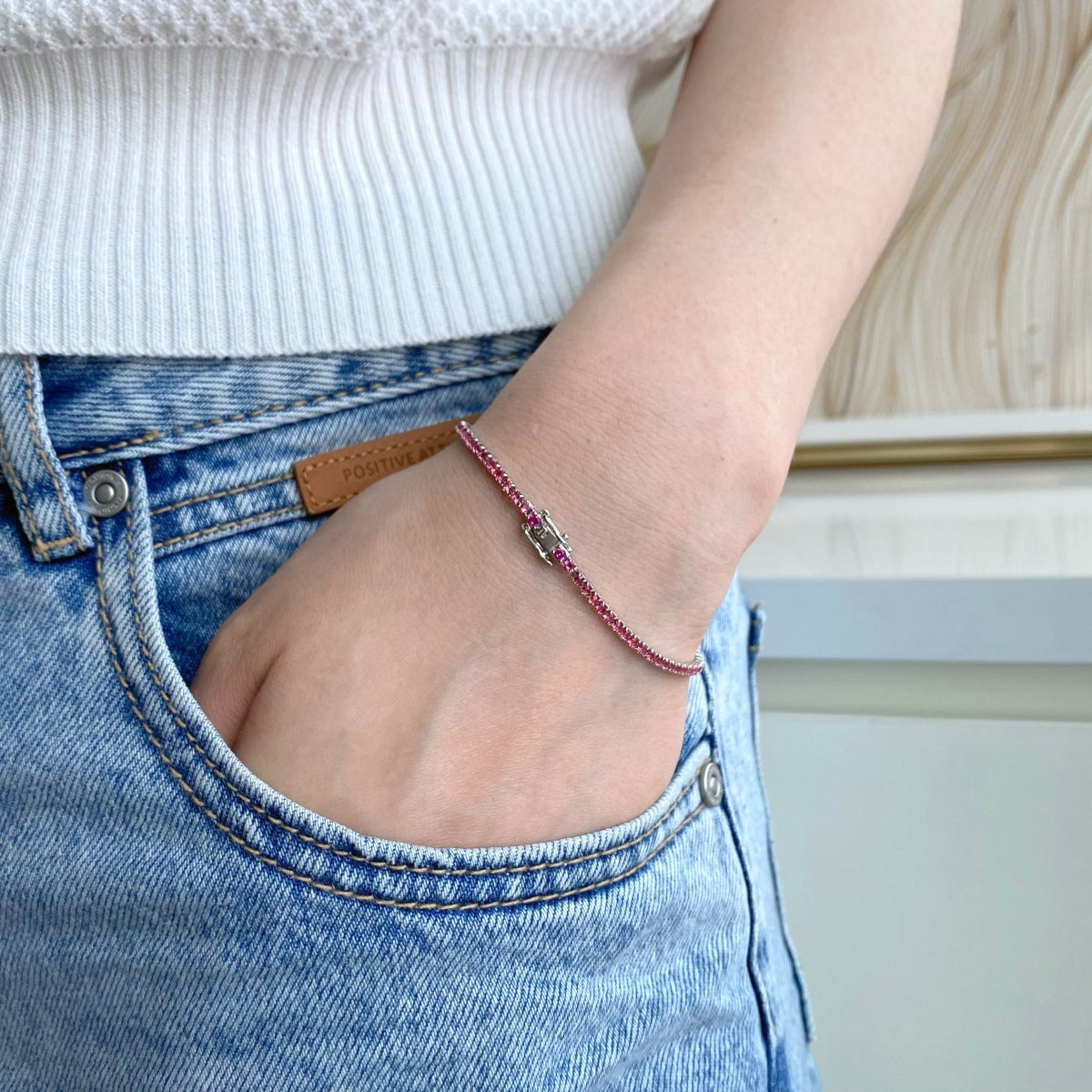 [RAFFINE]Dazzling Colorful Round Cut Daily Bracelet