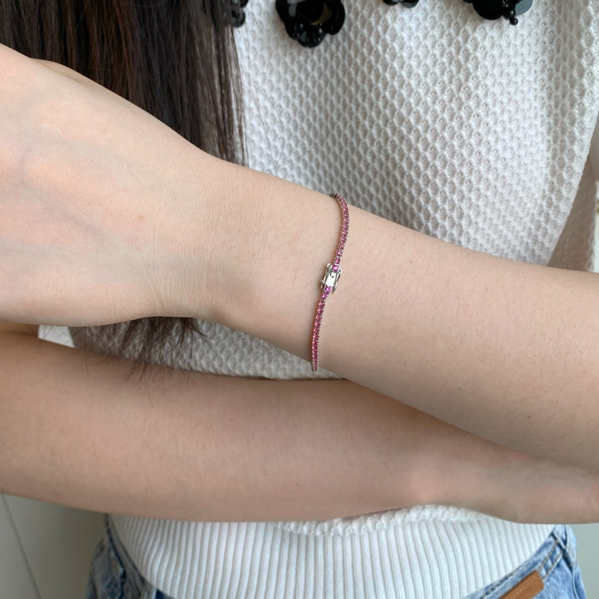 [RAFFINE]Dazzling Colorful Round Cut Daily Bracelet
