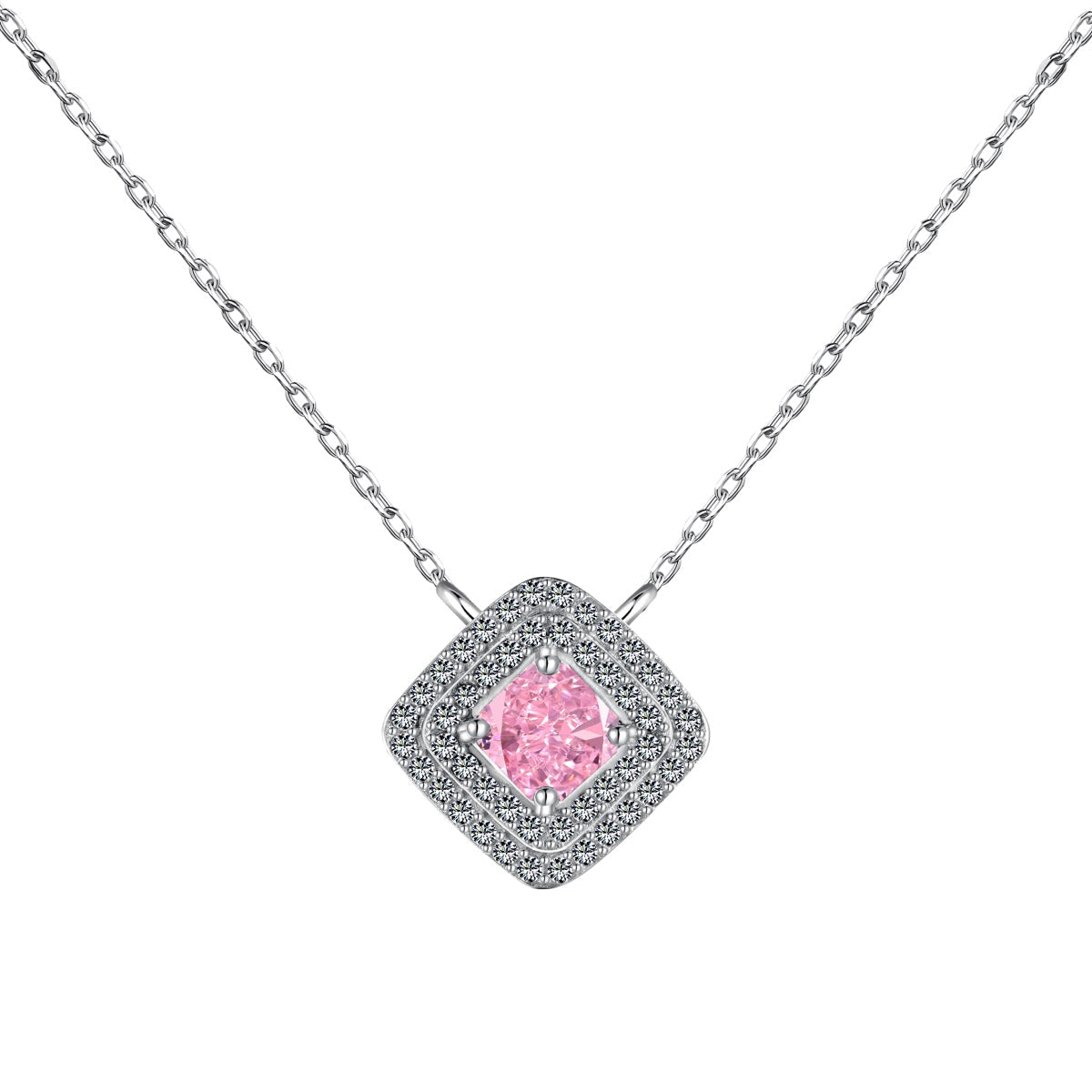 [RAFFINE]Sparkling Asscher Cut Necklace
