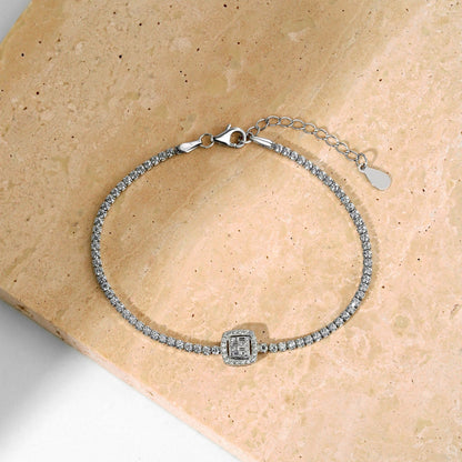 [RAFFINE]Luxurious Dazzling Square Shape Banquet Bracelet
