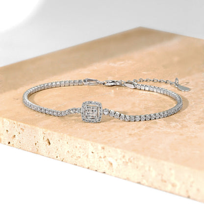 [RAFFINE]Luxurious Dazzling Square Shape Banquet Bracelet