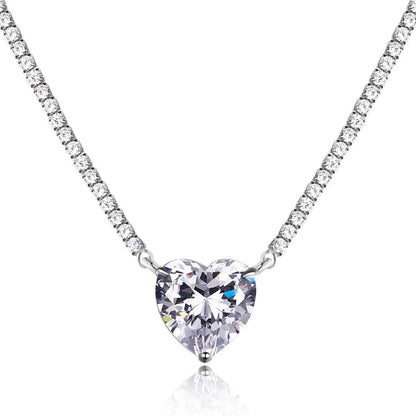 [RAFFINE]8.0 Carat Versatile Colorful Sweet Heart-Shaped Tennis Necklace
