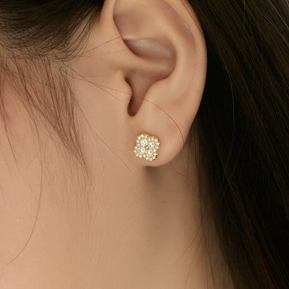[RAFFINE]Four-Leaf Clover Flower Shaped Earrings
