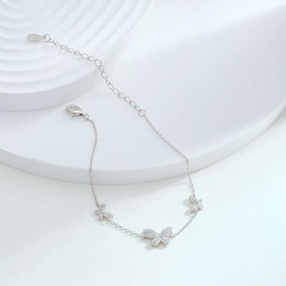 [RAFFINE]Delicate Butterfly Pendant Bracelet