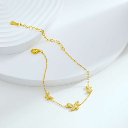 [RAFFINE]Delicate Butterfly Pendant Bracelet