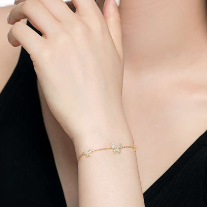 [RAFFINE]Delicate Butterfly Pendant Bracelet