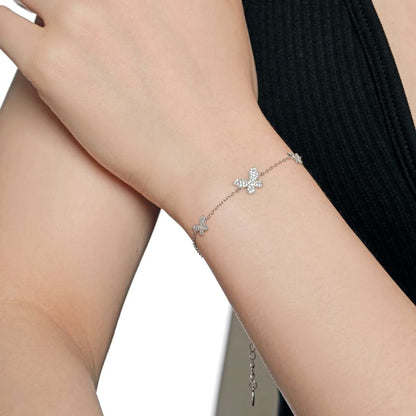 [RAFFINE]Delicate Butterfly Pendant Bracelet