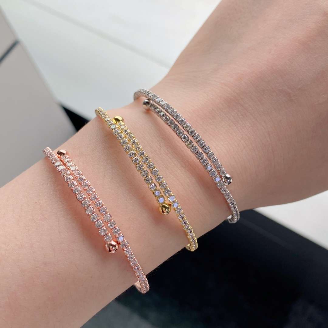 [RAFFINE]Row of Diamonds Round Fashion Bracelet