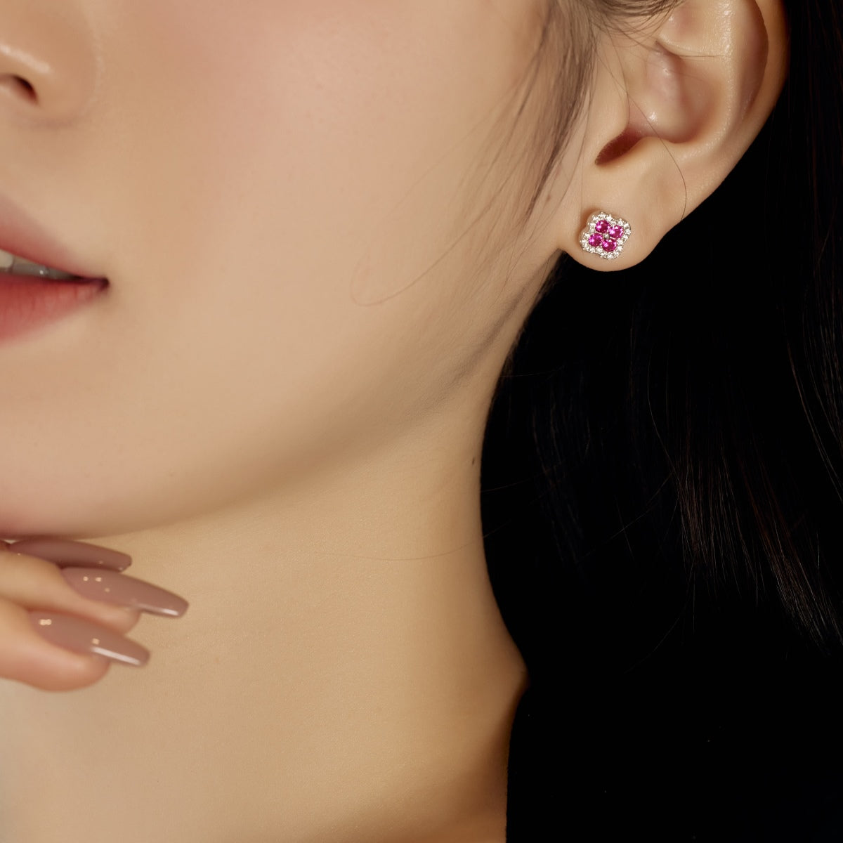 [RAFFINE]Four-Leaf Clover Flower Shaped Earrings