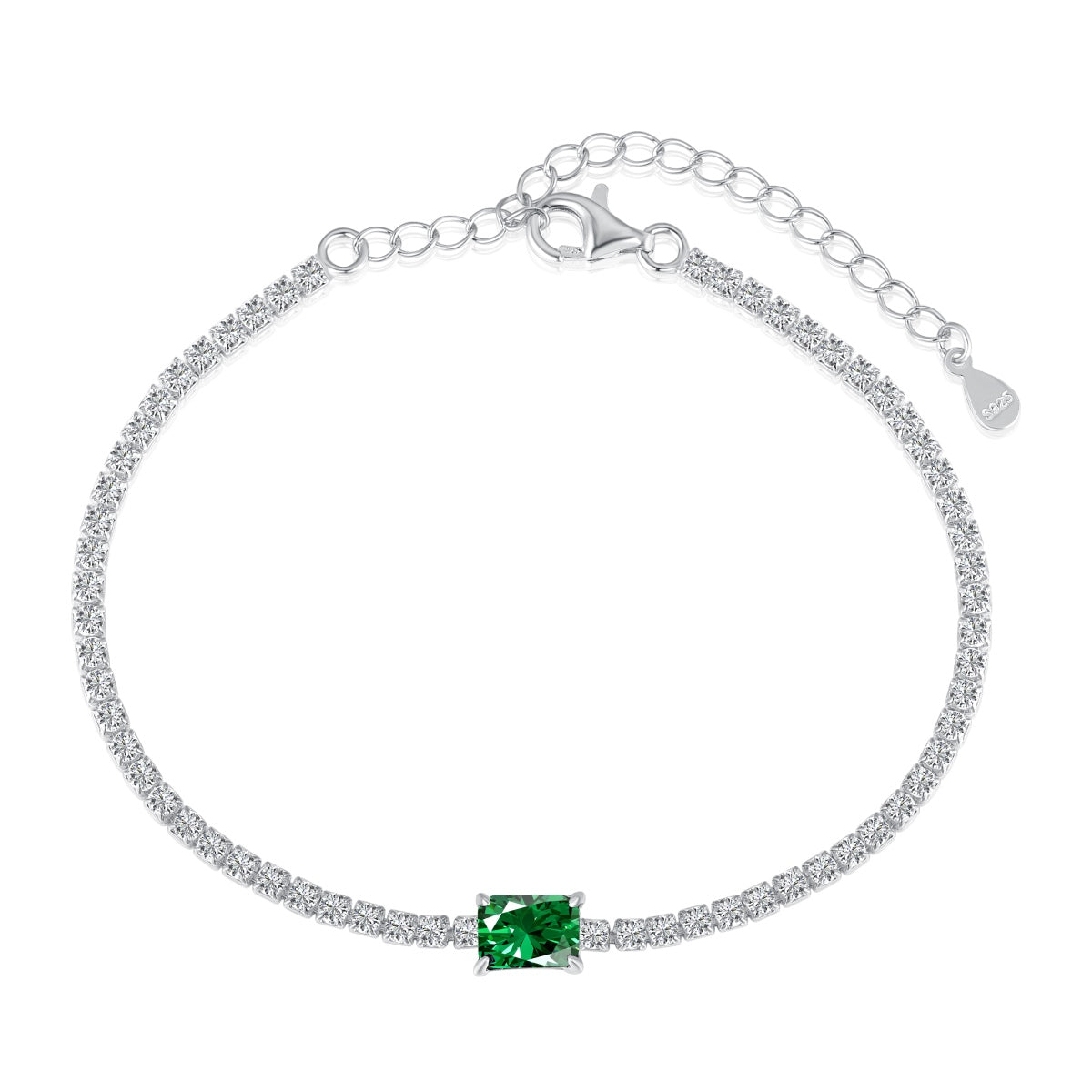 [RAFFINE]1.0 Carat Unique Emerald Cut Banquet Bracelet