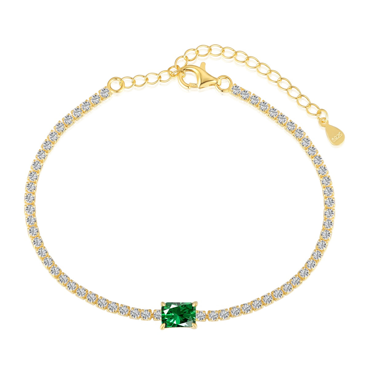 [RAFFINE]1.0 Carat Unique Emerald Cut Banquet Bracelet