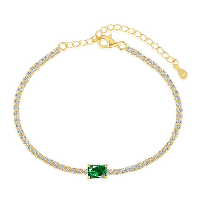 [RAFFINE]1.0 Carat Unique Emerald Cut Banquet Bracelet