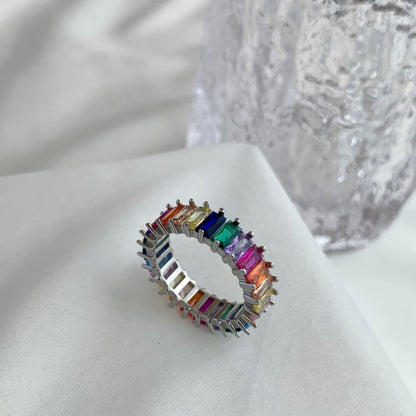 [RAFFINE]Unique Colorful Radiant Cut RIng