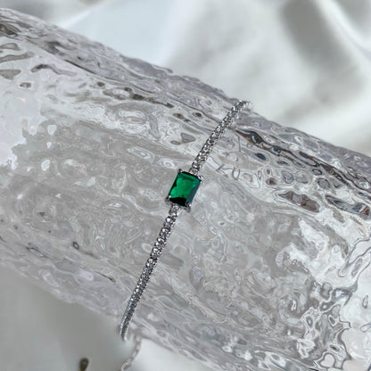 [RAFFINE]1.0 Carat Unique Emerald Cut Banquet Bracelet
