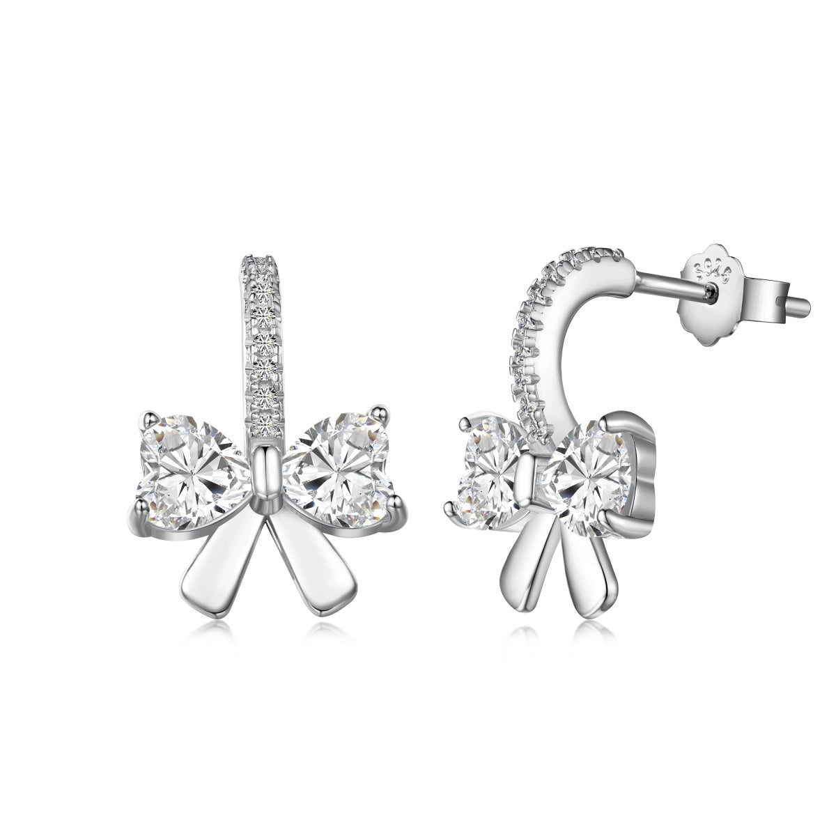 [RAFFINE]Exquisite Earrings With Heart-Shaped Bow Design