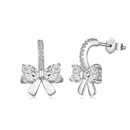 [RAFFINE]Exquisite Earrings With Heart-Shaped Bow Design