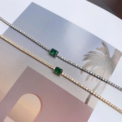[RAFFINE]1.0 Carat Unique Emerald Cut Banquet Bracelet